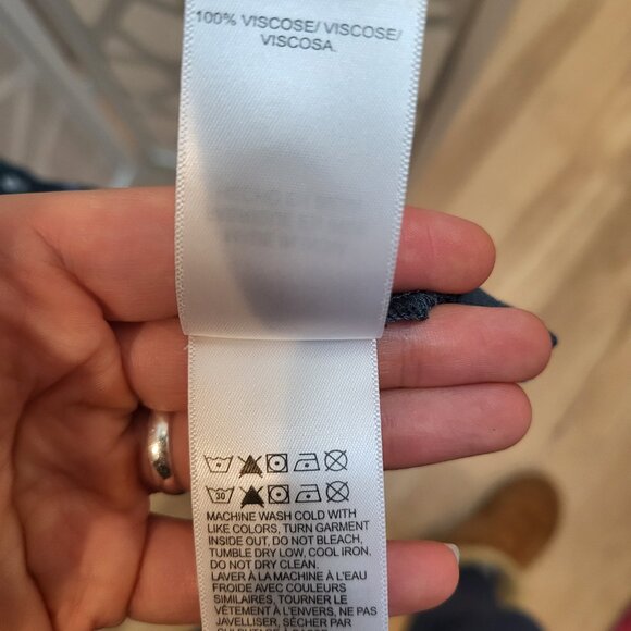 Lucky Brand - collared, button-front dress - blue/green - size large - Picture 4 of 5